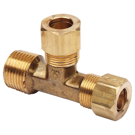 Thrifco Plumbing No. 71 1/4 Inch x 1/8 Inch Lead-Free Brass Compression MIP Run Tee 9471002
